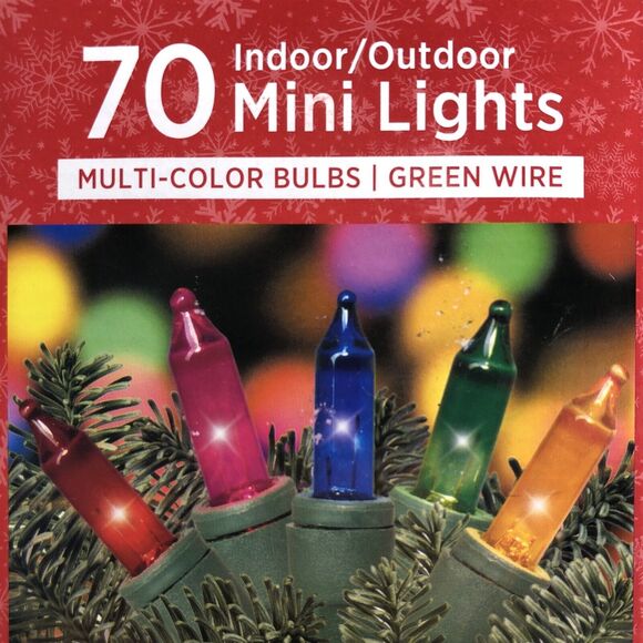 Christmas Lights 70 Mini Multi Color Bulbs String-to-String by Holiday Style - Picture 1 of 8